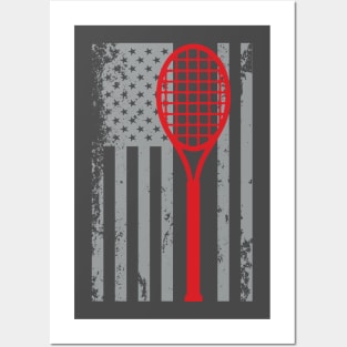 American Flag Tennis Shirt - Cool Awesome I Love Tennis Posters and Art